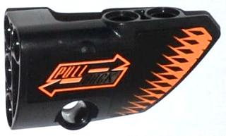 Lego Technic, Panel Fairing # 2 Small Smooth Short, Side B with 'PULL BACK' and Orange Arrows Pattern (Sticker) - Set 42026