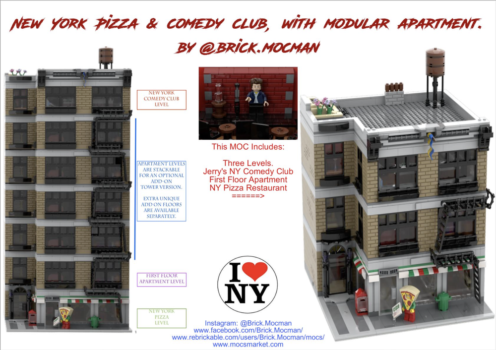Lego New York Pizza & "Jerry's" Comedy Club