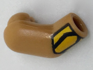 Lego Arm, Right with Bright Light Orange Cuff Pattern / Medium Nougat