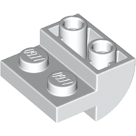 Lego Brick Curved Inverted 2 x 2 with 1 x 2 Cutouts / White