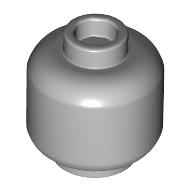 Lego Minifig Head [Plain] [Vented Stud - 2 Holes] / Light Bluish Gray
