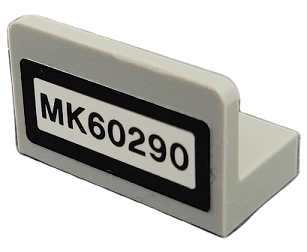 Lego Panel 1 x 2 x 1 with 'MK60290' Pattern (Sticker) - Set 60290