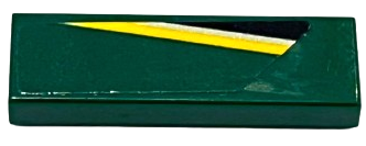 Lego Tile 1 x 3 with Black, Silver and Yellow Stripes Pattern Model Left Side (Sticker) - Set 76907