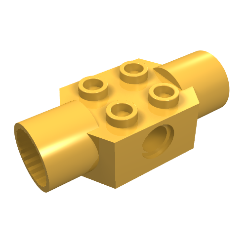 Lego Technic Brick Special 2 x 2 with Pin Hole, with 2 Rotation Joint Sockets / Bright Light Orange