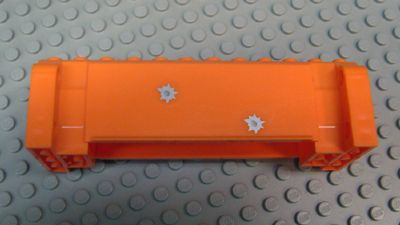 Lego Crane Section 4 x 12 x 3 with 8 Pin Holes with 2 Bullet Holes Pattern (Stickers) - Set 7709