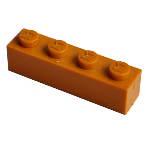 Lego Modulex Brick 1 x 4 with M on Stud