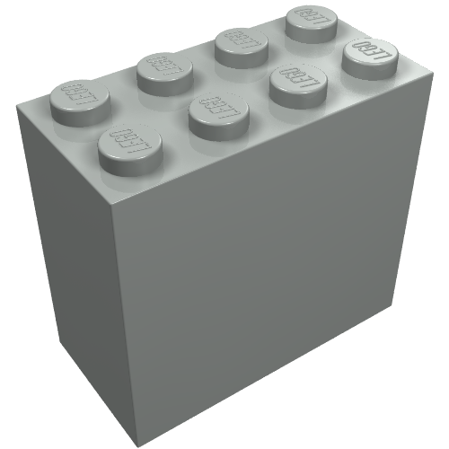 Lego Brick 2 x 4 x 3 / Light Gray