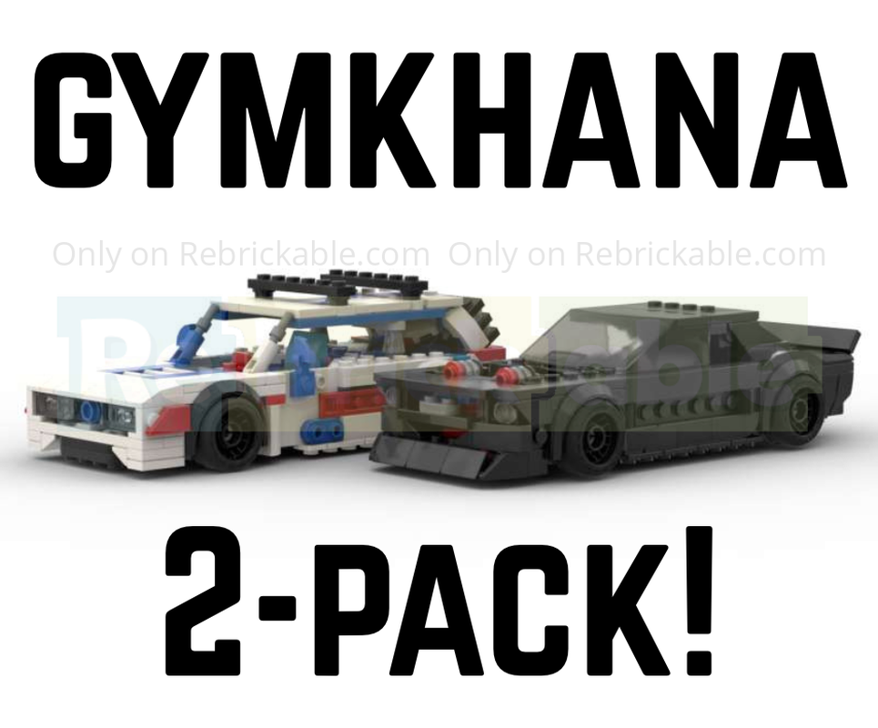 Lego Hoonicorn V2 (1965 Ford Mustang RTR) and Family Huckster (1983 Subaru GL Wagon) (76922 Alt)