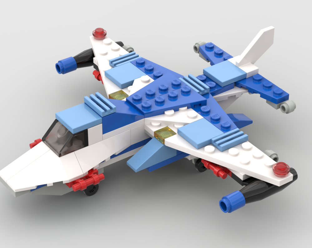 Lego 4098 Upgraded Plane with cones