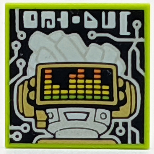 Lego Tile 2 x 2 with VIDIYO print (43108-8) / Lime