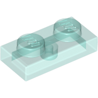Lego Plate 1 x 2 / Trans-Light Blue