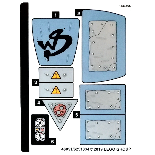 Lego Sticker Sheet for Set 70829-1 / [No Color/Any Color]
