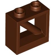 Lego Fence 1 x 2 x 1 2/3 with 45° Diagonal Bar / Reddish Brown