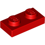 Lego Plate 1 x 2 / Red