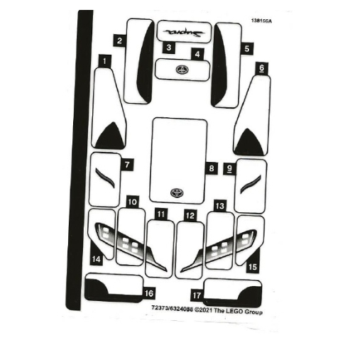 Lego Sticker Sheet for Set 76901-1 / [No Color/Any Color]