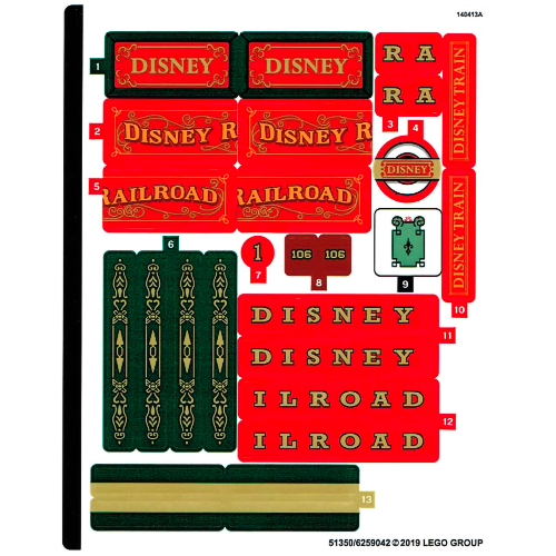 Lego Sticker Sheet 1 for Set 71044-1