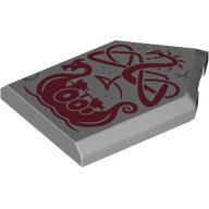 Lego Tile Special 2 x 3 Pentagonal with Dark Red Coiled Snake, Viking Ship Print