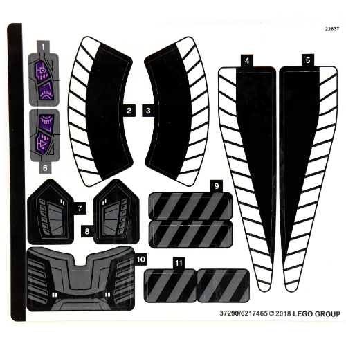 Lego Sticker Sheet for Set 76100-1
