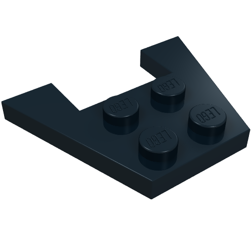 Lego Wedge Plate 3 x 4 without Stud Notches / Black
