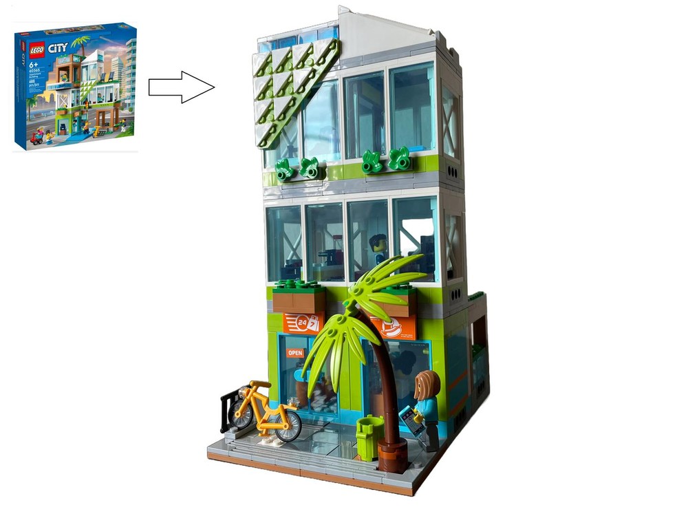 Lego City Apartments 3 Storey Modular Alternate build of 60365