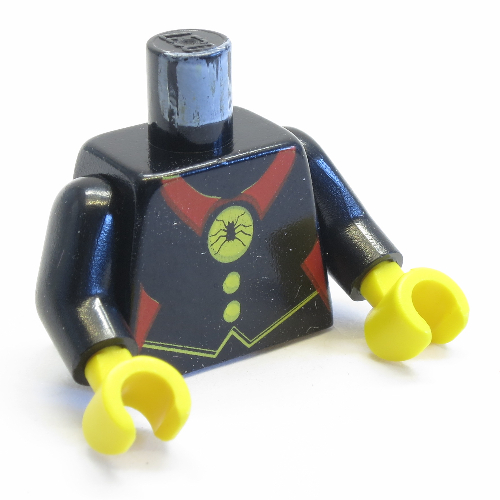 Lego Torso Red Spider Medal Print (Fright Knights), Black Arms, Yellow Hands / Black