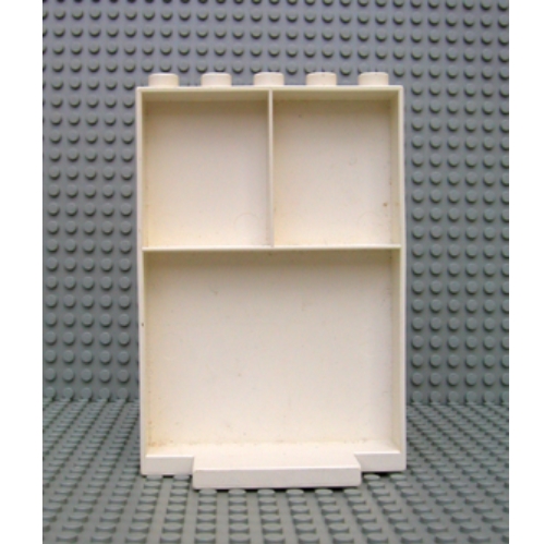 Lego Duplo Building Wall with Shelf Compartments and 5 Studs On Top / White