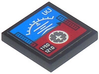 Lego Tile 2 x 2 with Flight Instruments and '1190' and '1210' and 'LKJ' Pattern (Sticker) - Set 42025