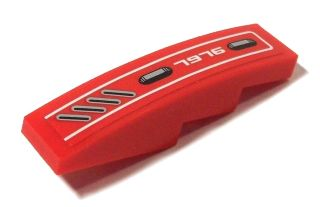 Lego Slope, Curved 4 x 1 with '7976' and Diagonal Vent Grille Pattern (Sticker) - Set 7976