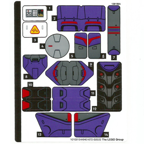 Lego Sticker Sheet for Set 76831-1 / [No Color/Any Color]