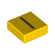 Lego Tile 1 x 1 with letter Capital I Print / Yellow