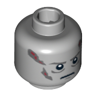 Lego Minifig Head Darth Vader, Scars Gray Left & Right, Gray Eyebrows, White Pupils Print