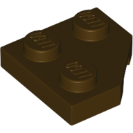Lego Wedge Plate 2 x 2 Cut Corner / Dark Brown