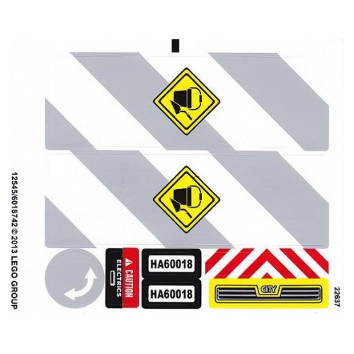 Lego Sticker Sheet for Set 60018-1 / [No Color/Any Color]