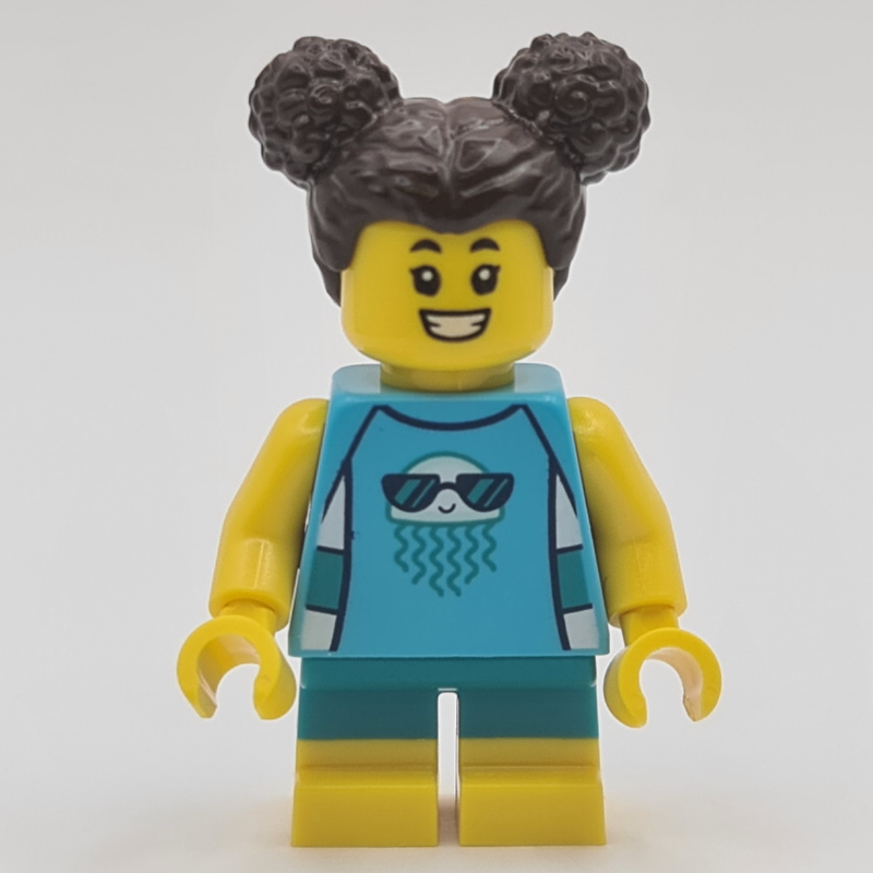 Lego Girl, Medium Azure Bathing Suit