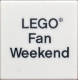 Lego Tile 2 x 2 with Black 'LEGO Fan Weekend' Pattern