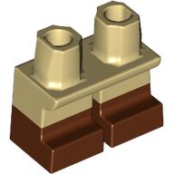 Lego Legs Short with Reddish Brown Feet Pattern