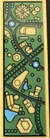 Lego Tile 2 x 6 with Iron Man Stark Expo Map Pattern Model Left Side (Sticker) - Set 76216
