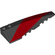 Lego Brick Wedged, Curved 10 x 3 Right with Red Stripe Print