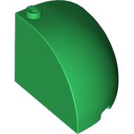Lego Brick Round Corner 4 x 4 x 3 Quarter Dome Top / Green