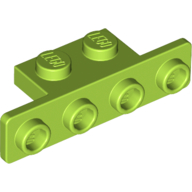 Lego Bracket 1 x 2 - 1 x 4 [Rounded Corners] / Lime