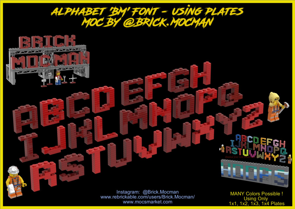 Lego Alphabet Font - Using Plates (FREE)