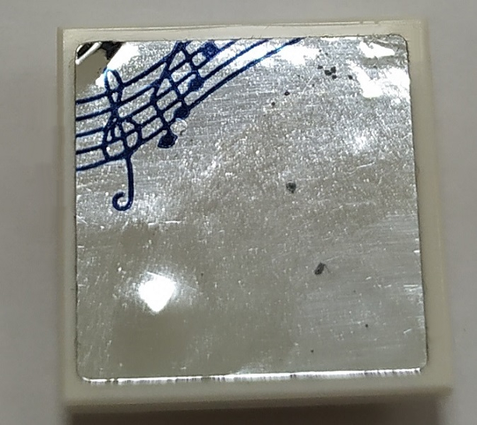 Lego Tile, Modified 2 x 2 Inverted with Mirror and Musical Score with Music Notes Pattern (Sticker) - Set 41341 / White