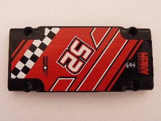 Lego Technic, Panel Plate 5 x 11 x 1 with '52', 'HEAVY CARGO' and 'SMOOTH OIL' Pattern Model Right Side (Sticker) - Sets 8041 / 42041 / Black