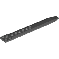 Lego Plate Special 2 x 16 with Angled Side Extensions and Hole (Rotor Blade) / Dark Bluish Gray