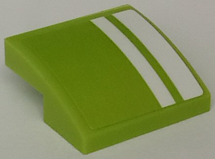 Lego Slope, Curved 2 x 2 x 2/3 with White Stripes Pattern Side B (Sticker) - Set 42138