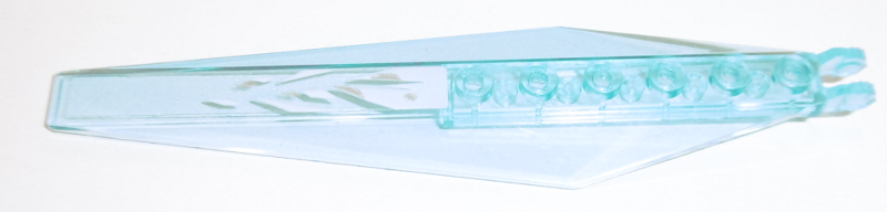 Lego Hinge Plate 3 x 12 with Angled Side Extensions and Tapered Ends with Silver and White Ice Highlights Pattern (Sticker) - Set 70673
