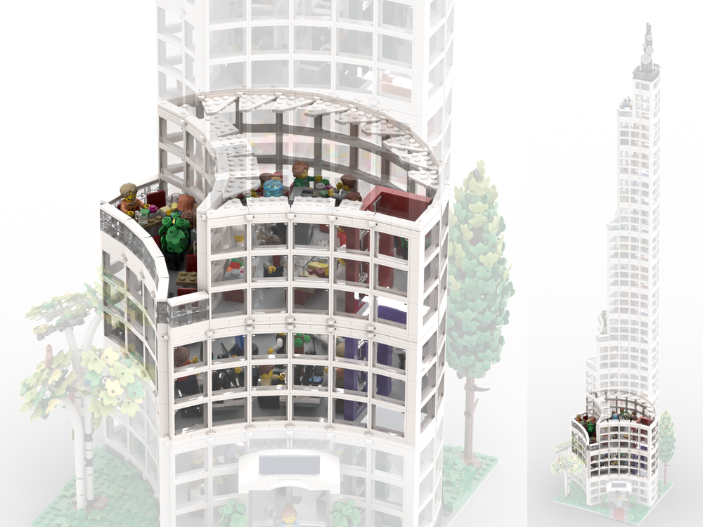 Lego Brickman Tower: Open Plan Office & Cafeteria (2⁄9)