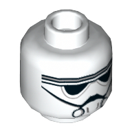 Lego Minifig Head AT-DP Pilot / Imperial Driver, Goggles and Breathing Mask Print / White