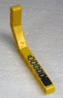 Lego Technic, Liftarm, Modified Bent Thick 1 x 11.5 Double with Silver Checkered Pattern (Sticker) - Set 8240 / Yellow