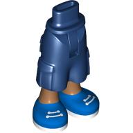 Lego Minidoll Hips and Cargo Pants with Medium Nougat Legs, Blue Shoes, White Laces, Soles Print / Dark Blue